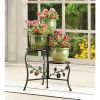 Accent Plus Wrought Iron Apple Triple Plant Stand