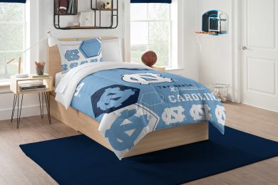 UNC OFFICIAL Collegiate "Hexagon" Twin Comforter & Sham Set