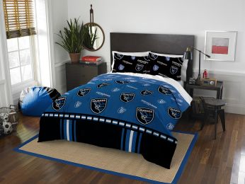 San Jose Earthquakes OFFICIAL MLS "Track" Full/Queen Comforter & Sham Set