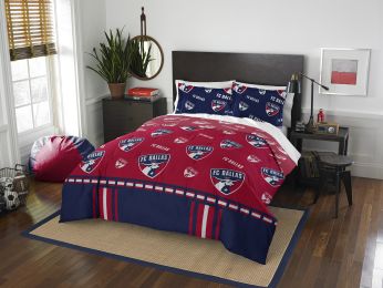 FC Dallas OFFICIAL MLS "Track" Full/Queen Comforter & Sham Set