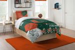 Miami OFFICIAL Collegiate "Hexagon" Twin Comforter & Sham Set