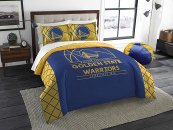 Warriors OFFICIAL NBA "Reverse Slam" Full/Queen Comforter & Sham Set;  86" x 86"