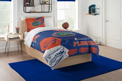 Florida OFFICIAL Collegiate "Hexagon" Twin Comforter & Sham Set