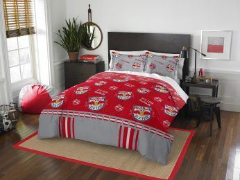 NY Red Bulls OFFICIAL MLS "Track" Full/Queen Comforter & Sham Set