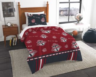 Toronto FC OFFICIAL MLS "Track" Twin Comforter & Sham Set; 64" x 86"