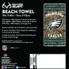 Eagles OFFICIAL NFL Realtree "Stripes" Beach Towel;  30" x 60"