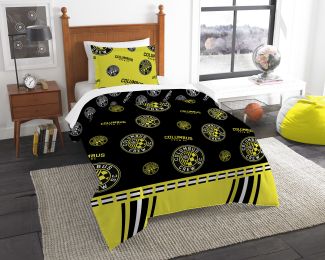 Columbus Crew OFFICIAL MLS "Track" Twin Comforter & Sham Set; 64" x 86"