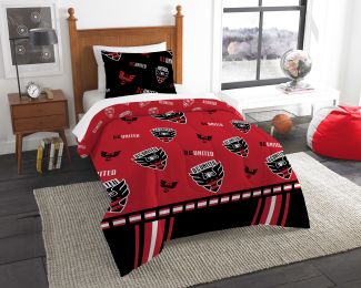 DC United OFFICIAL MLS "Track" Twin Comforter & Sham Set; 64" x 86"