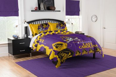 East Carolina OFFICIAL Collegiate "Hexagon" Full/Queen Comforter & Shams Set