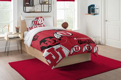 Utah OFFICIAL Collegiate "Hexagon" Twin Comforter & Sham Set