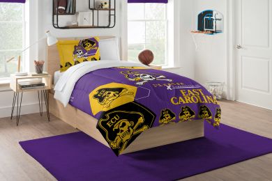 East Carolina OFFICIAL Collegiate "Hexagon" Twin Comforter & Sham Set