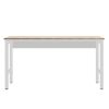 Manhattan Comfort Fortress 72.4" Natural Wood and Steel Garage Table in White