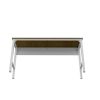 Manhattan Comfort Fortress 72.4" Natural Wood and Steel Garage Table in White