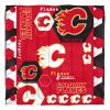 Flames OFFICIAL NHL "Hexagon" Full/Queen Comforter & Shams Set;  86" x 86"