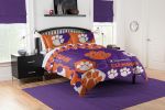 Clemson OFFICIAL Collegiate "Hexagon" Full/Queen Comforter & Shams Set