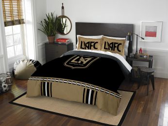 LA Football Club OFFICIAL MLS "Track" Full/Queen Comforter & Sham Set