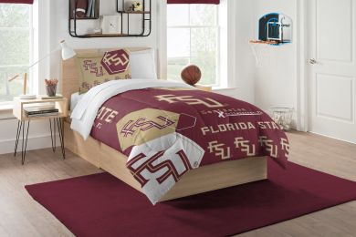 Florida State OFFICIAL Collegiate "Hexagon" Twin Comforter & Sham Set