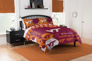 Virginia Tech OFFICIAL Collegiate "Hexagon" Full/Queen Comforter & Shams Set