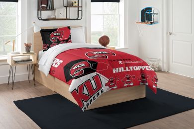 Western Kentucky OFFICIAL Collegiate "Hexagon" Twin Comforter & Sham Set