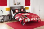 Flames OFFICIAL NHL "Hexagon" Full/Queen Comforter & Shams Set;  86" x 86"