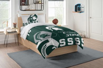 Michigan State OFFICIAL Collegiate "Hexagon" Full/Queen Comforter & Shams Set