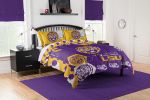 LSU OFFICIAL Collegiate "Hexagon" Full/Queen Comforter & Shams Set