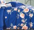 Elizabeth Blue/Orange Floral  100% cotton Reversible Comforter Set